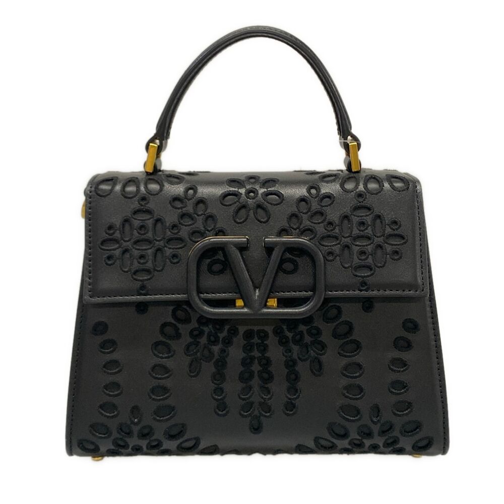 Valentino Garavani V-Sling Small Handbag Leather Chemical Fiber
